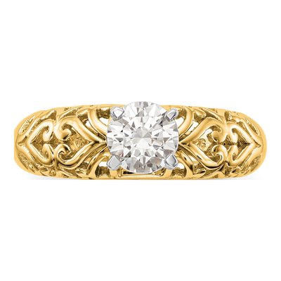 14K Yellow Gold Solitaire Engagement Ring Mounting – view 5