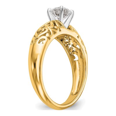 14K Yellow Gold Solitaire Engagement Ring Mounting – view 7