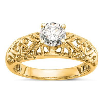 14K Yellow Gold Solitaire Engagement Ring Mounting
