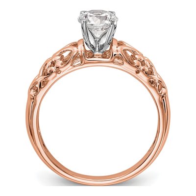 10K Rose Gold Solitaire Engagement Ring Mounting – view 2