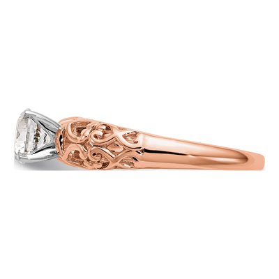 10K Rose Gold Solitaire Engagement Ring Mounting – view 3