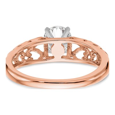 10K Rose Gold Solitaire Engagement Ring Mounting – view 5