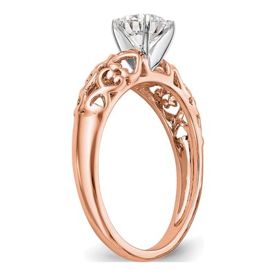 10K Rose Gold Solitaire Engagement Ring Mounting – view 6