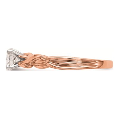 14K Rose Gold Twist Solitaire Engagement Ring Mounting – view 3
