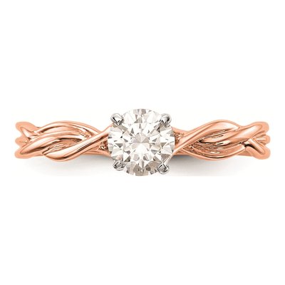 14K Rose Gold Twist Solitaire Engagement Ring Mounting – view 4