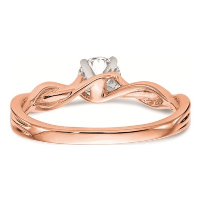 14K Rose Gold Twist Solitaire Engagement Ring Mounting – view 5