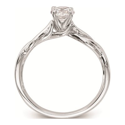 14K White Gold Twist Solitaire Engagement Ring Mounting – view 3