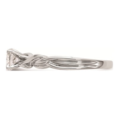 14K White Gold Twist Solitaire Engagement Ring Mounting – view 4