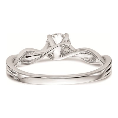 14K White Gold Twist Solitaire Engagement Ring Mounting – view 6