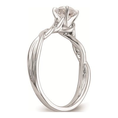 14K White Gold Twist Solitaire Engagement Ring Mounting – view 7