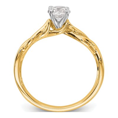 14K Yellow Gold Peg Set Solitaire Engagement Ring Mounting – view 2
