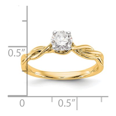 14K Yellow Gold Peg Set Solitaire Engagement Ring Mounting – view 3