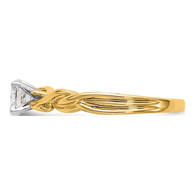 14K Yellow Gold Peg Set Solitaire Engagement Ring Mounting – view 5