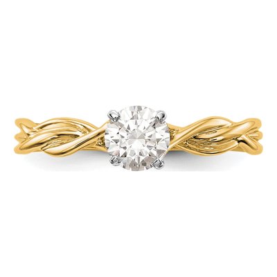 14K Yellow Gold Peg Set Solitaire Engagement Ring Mounting – view 6
