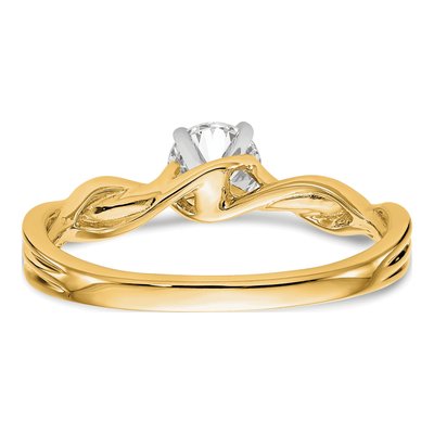 14K Yellow Gold Peg Set Solitaire Engagement Ring Mounting – view 7