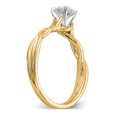 14K Yellow Gold Peg Set Solitaire Engagement Ring Mounting – view 8
