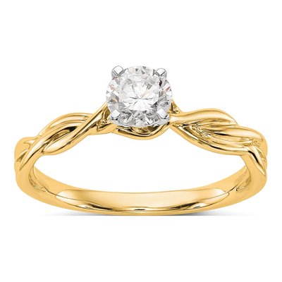 14K Yellow Gold Peg Set Solitaire Engagement Ring Mounting