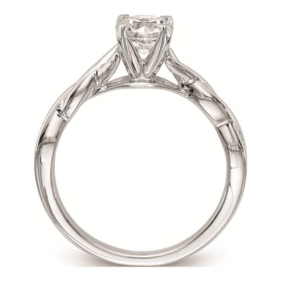 14K White Gold Twist Solitaire Engagement Ring Mounting – view 3