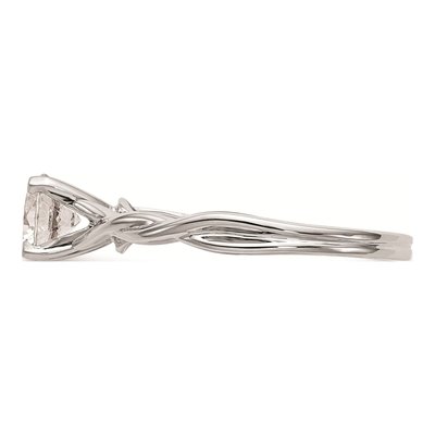 14K White Gold Twist Solitaire Engagement Ring Mounting – view 4