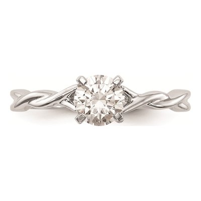 14K White Gold Twist Solitaire Engagement Ring Mounting – view 5