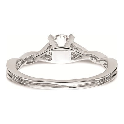 14K White Gold Twist Solitaire Engagement Ring Mounting – view 6