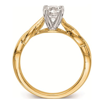 14K Yellow Gold Twist Solitaire Engagement Ring Mounting – view 2