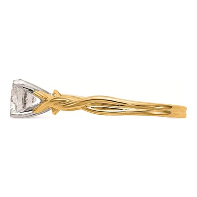 14K Yellow Gold Twist Solitaire Engagement Ring Mounting – view 3