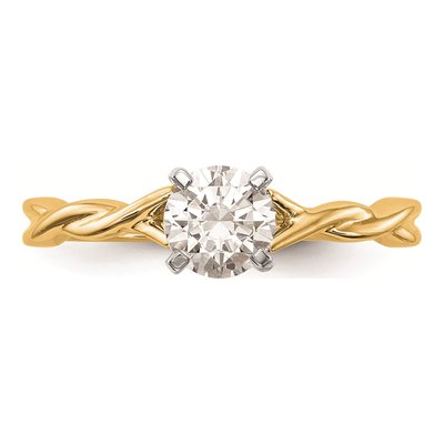 14K Yellow Gold Twist Solitaire Engagement Ring Mounting – view 4