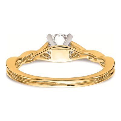14K Yellow Gold Twist Solitaire Engagement Ring Mounting – view 5