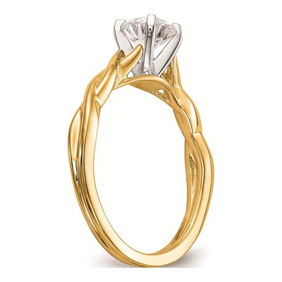 14K Yellow Gold Twist Solitaire Engagement Ring Mounting – view 6
