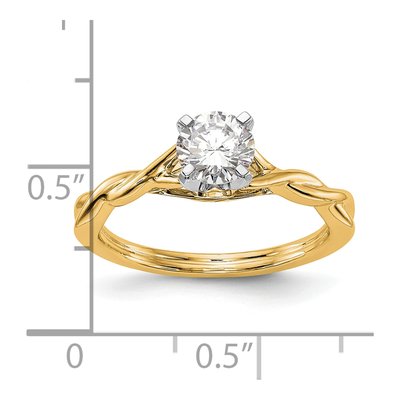 14K Yellow Gold Twist Solitaire Engagement Ring Mounting – view 7