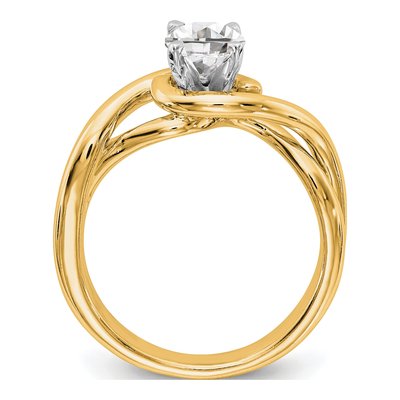 14K Yellow Gold Peg Set Solitaire Engagement Ring Mounting – view 2