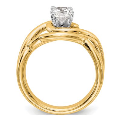 14K Yellow Gold Peg Set Solitaire Engagement Ring Mounting – view 3
