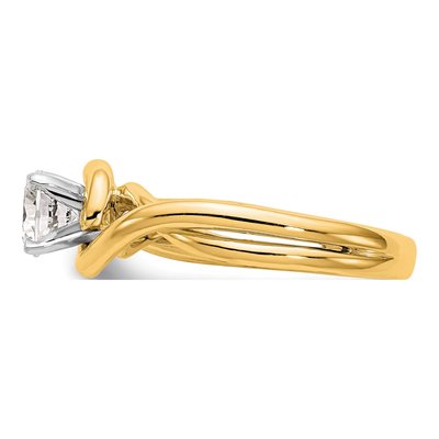 14K Yellow Gold Peg Set Solitaire Engagement Ring Mounting – view 4