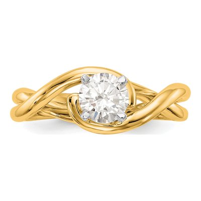 14K Yellow Gold Peg Set Solitaire Engagement Ring Mounting – view 6
