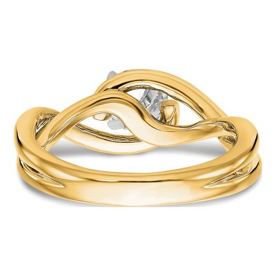 14K Yellow Gold Peg Set Solitaire Engagement Ring Mounting – view 7