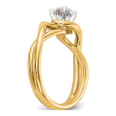 14K Yellow Gold Peg Set Solitaire Engagement Ring Mounting – view 8