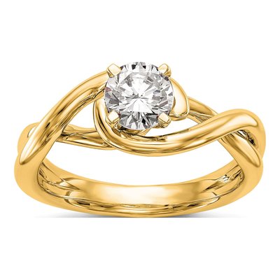 14K Yellow Gold Peg Set Solitaire Engagement Ring Mounting
