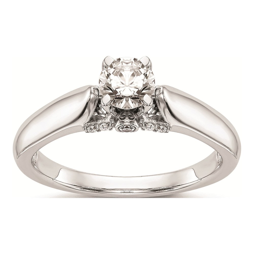 14K White Gold Diamond Engagement Ring Mounting