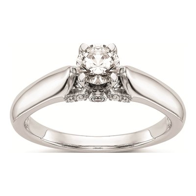 14K White Gold Diamond Engagement Ring Mounting