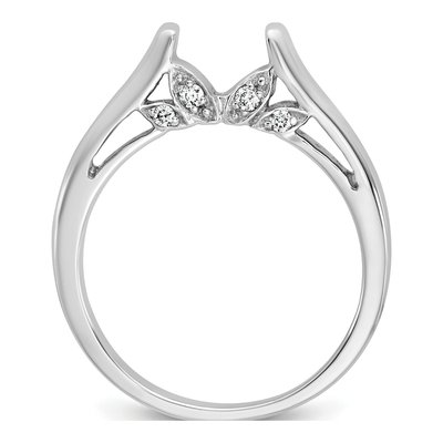 14K White Gold Diamond Leaf Engagement Engagement Ring Semi-Mount – view 2