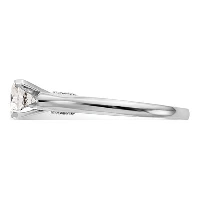 14K White Gold Diamond Leaf Engagement Engagement Ring Semi-Mount – view 3