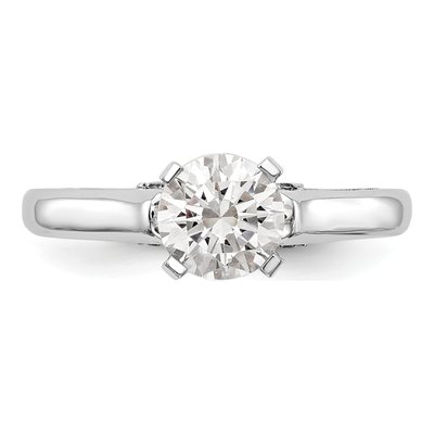 14K White Gold Diamond Leaf Engagement Engagement Ring Semi-Mount – view 4