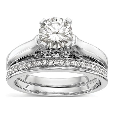 14K White Gold Diamond Leaf Engagement Engagement Ring Semi-Mount – view 7