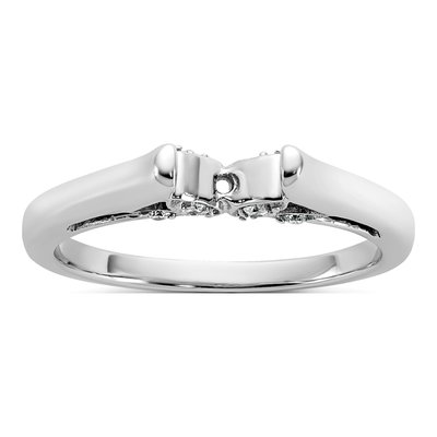 14K White Gold Diamond Leaf Engagement Engagement Ring Semi-Mount