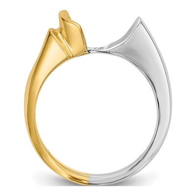 14K Two-Tone Gold Solitaire Engagement Ring Mounting – view 2