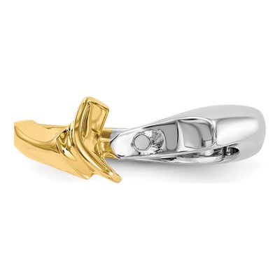 14K Two-Tone Gold Solitaire Engagement Ring Mounting – view 4