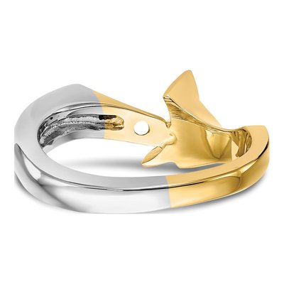 14K Two-Tone Gold Solitaire Engagement Ring Mounting – view 5