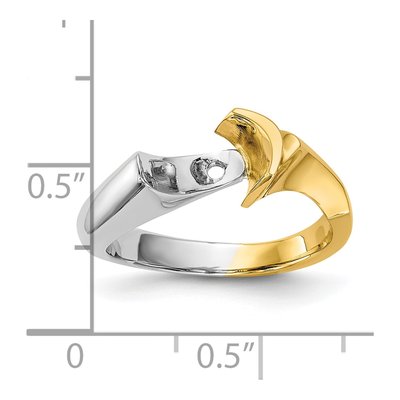 14K Two-Tone Gold Solitaire Engagement Ring Mounting – view 8
