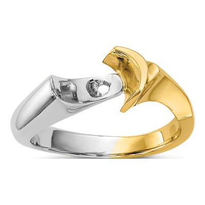 14K Two-Tone Gold Solitaire Engagement Ring Mounting